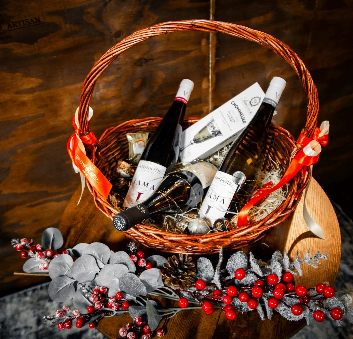Grecian Artisan Gift Baskets 2025 Three wise wines